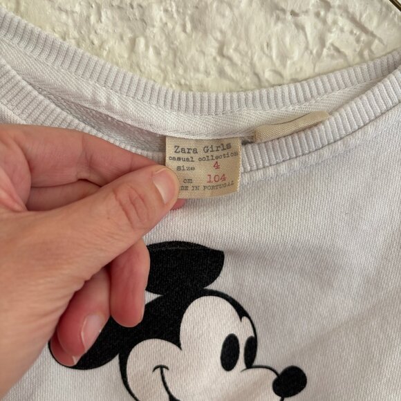 Zara Girls Mickey Mouse Sweatshirt Crewneck Size 4 - Picture 3 of 3